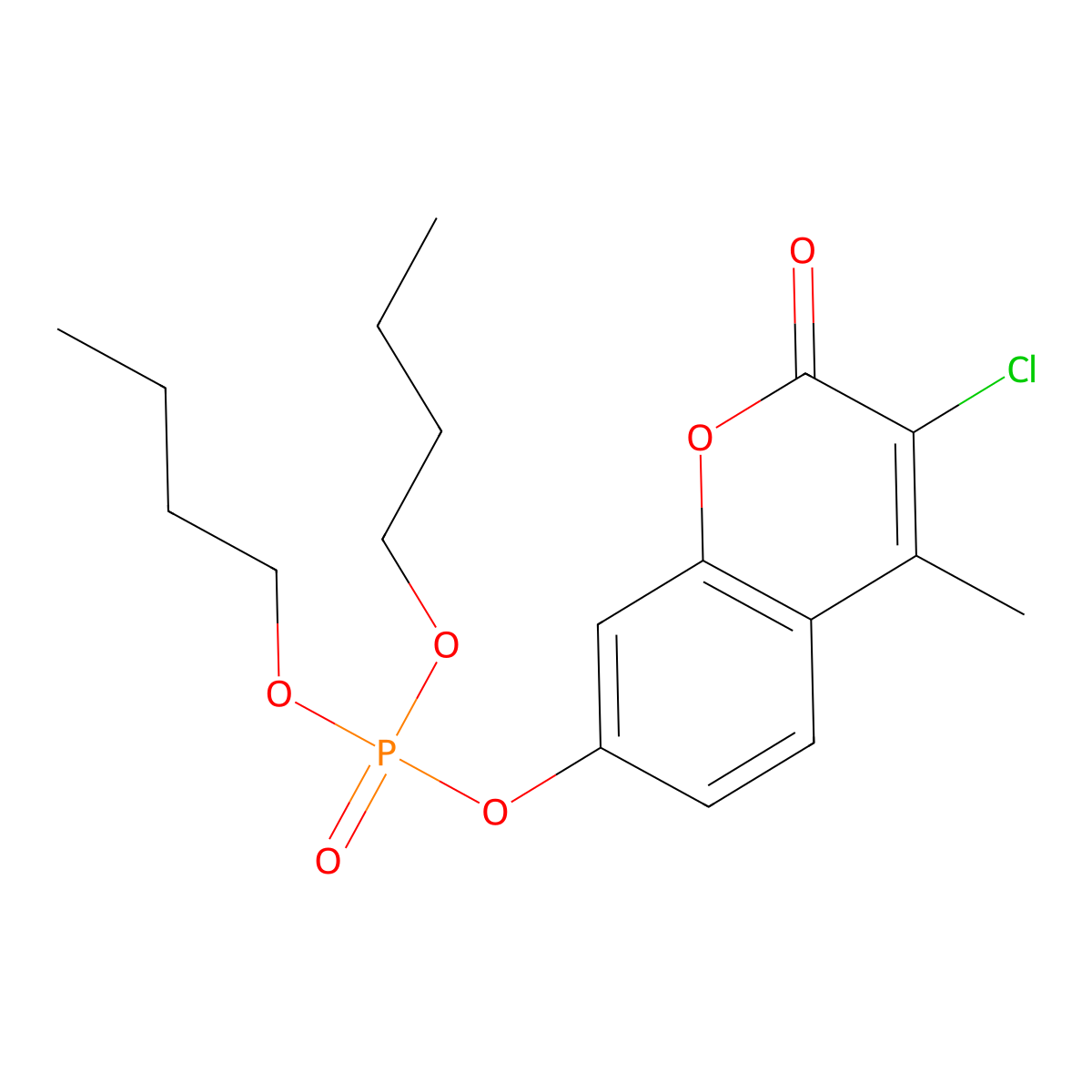 Coumarin, 3-chloro-7-hydroxy-4-methyl-, dibutyl phosphate molecular structure, CAS 14663-66-2