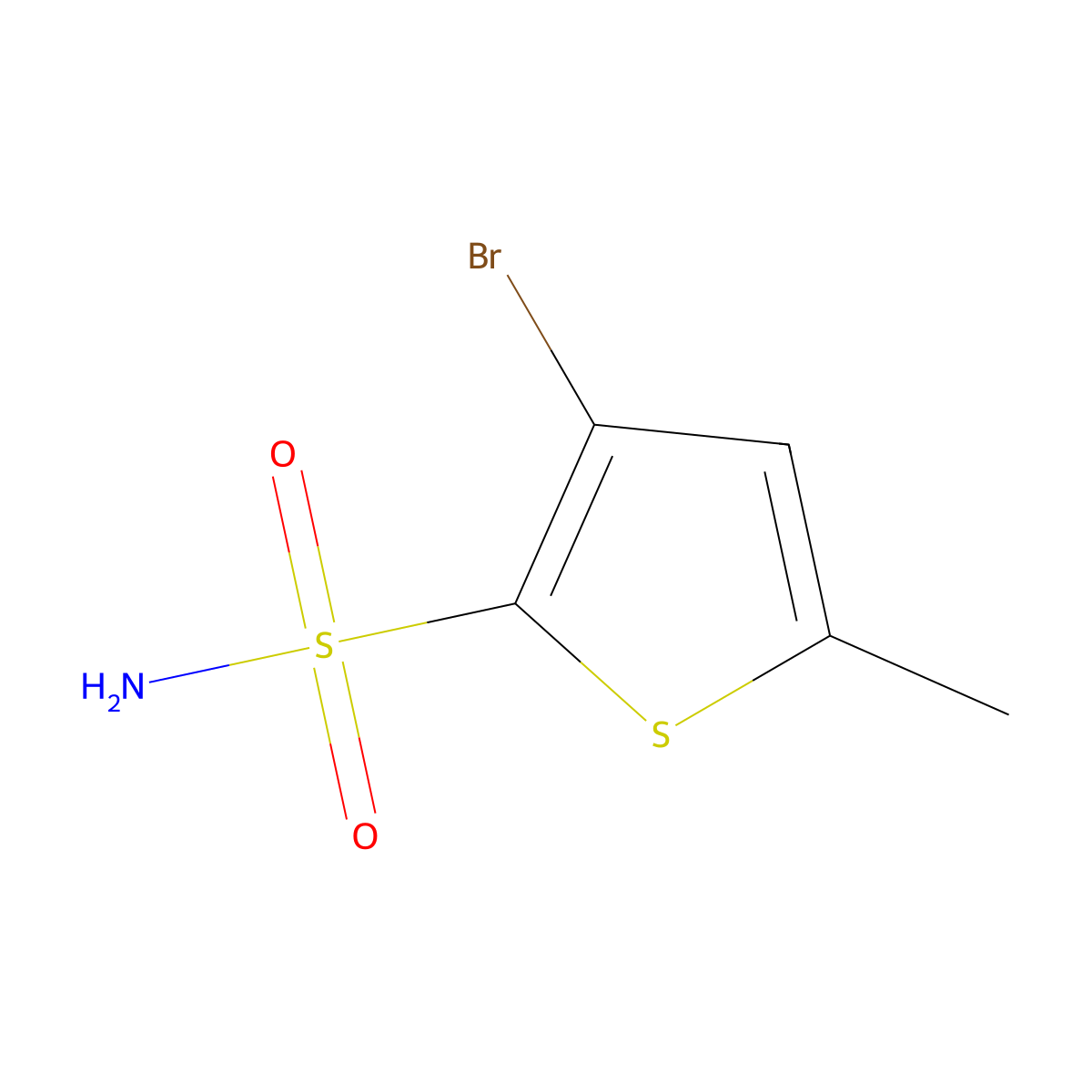 3-Bromo-5-methylthiophene-2-sulfonamide molecular structure, CAS 1466303-01-4