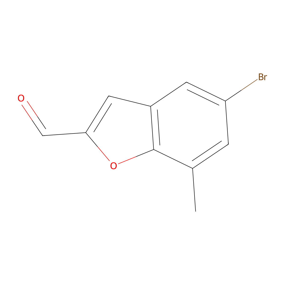 5-Bromo-7-methyl-1-benzofuran-2-carbaldehyde molecular structure, CAS 1466305-03-2