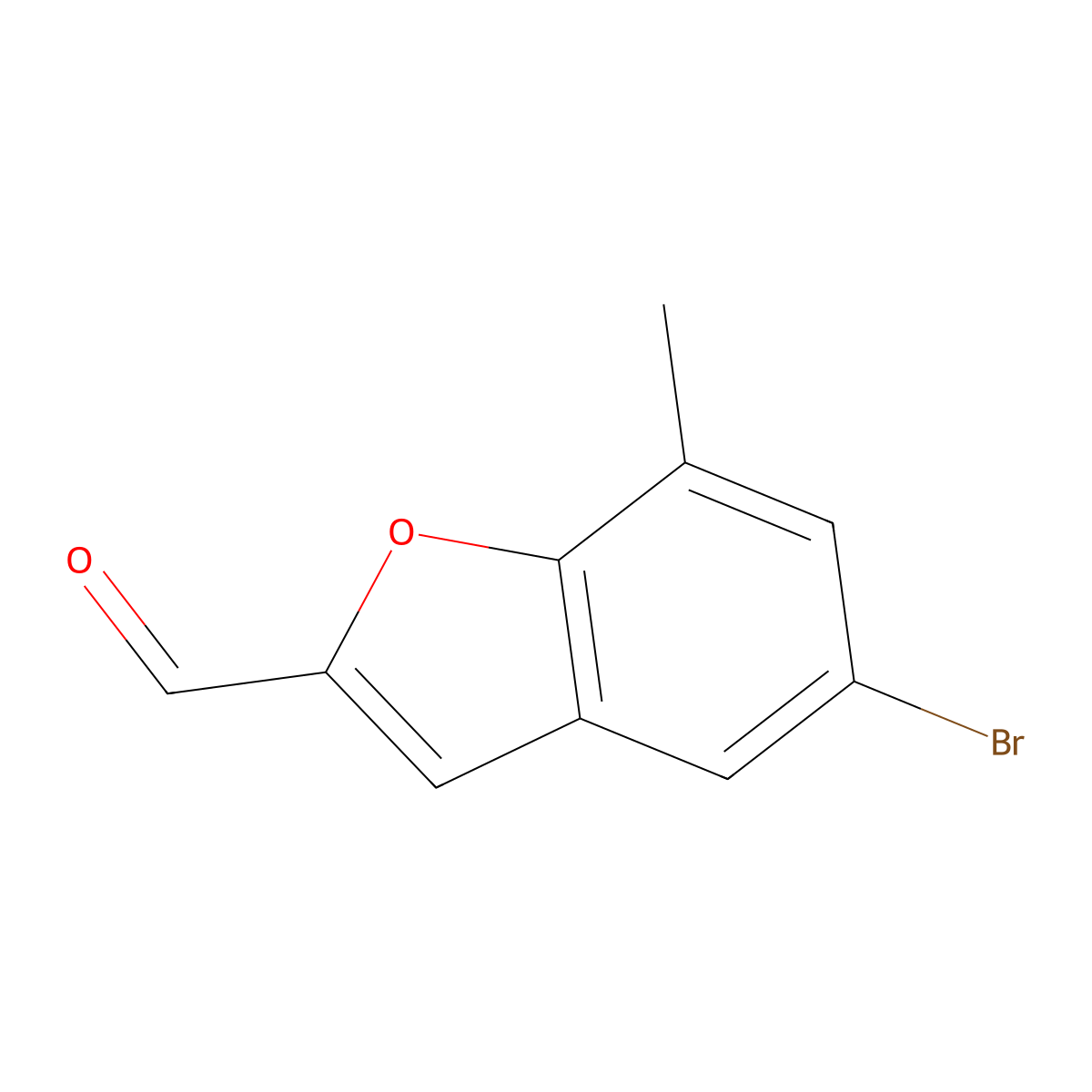 5-Bromo-7-methyl-1-benzofuran-2-carbaldehyde molecular structure, CAS 1466305-03-2