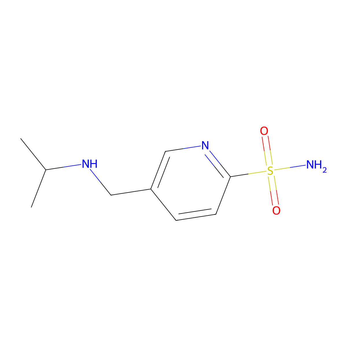 5-((Isopropylamino)methyl)pyridine-2-sulfonamide molecular structure, CAS 1466317-15-6