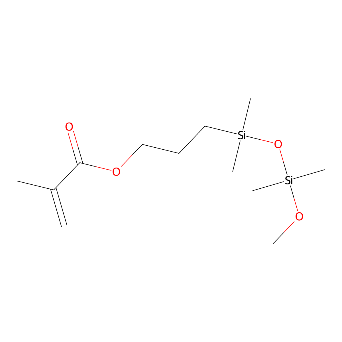 Methacryloxypropyl terminated polydimethylsiloxane molecular structure, CAS 146632-07-7