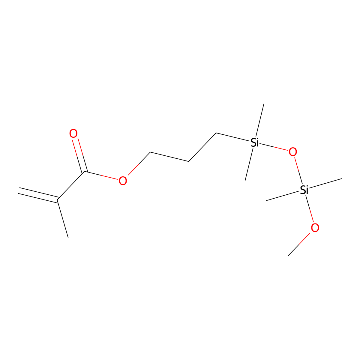 Methacryloxypropyl terminated polydimethylsiloxane molecular structure, CAS 146632-07-7