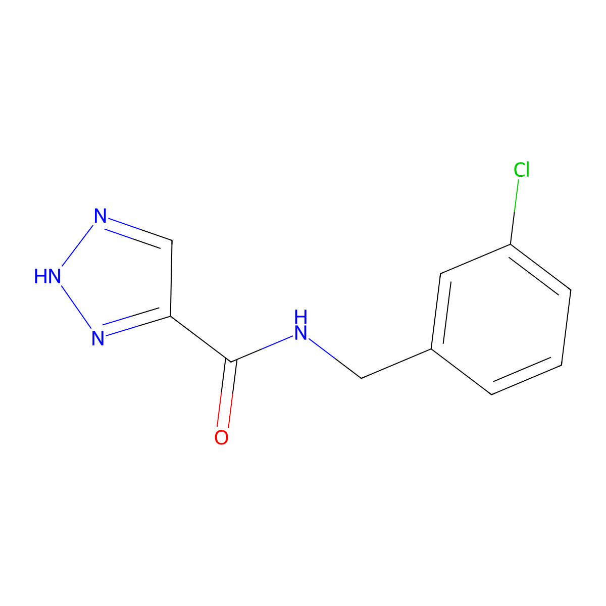 N-(3-chlorobenzyl)-1H-1,2,3-triazole-5-carboxamide molecular structure, CAS 1466327-93-4