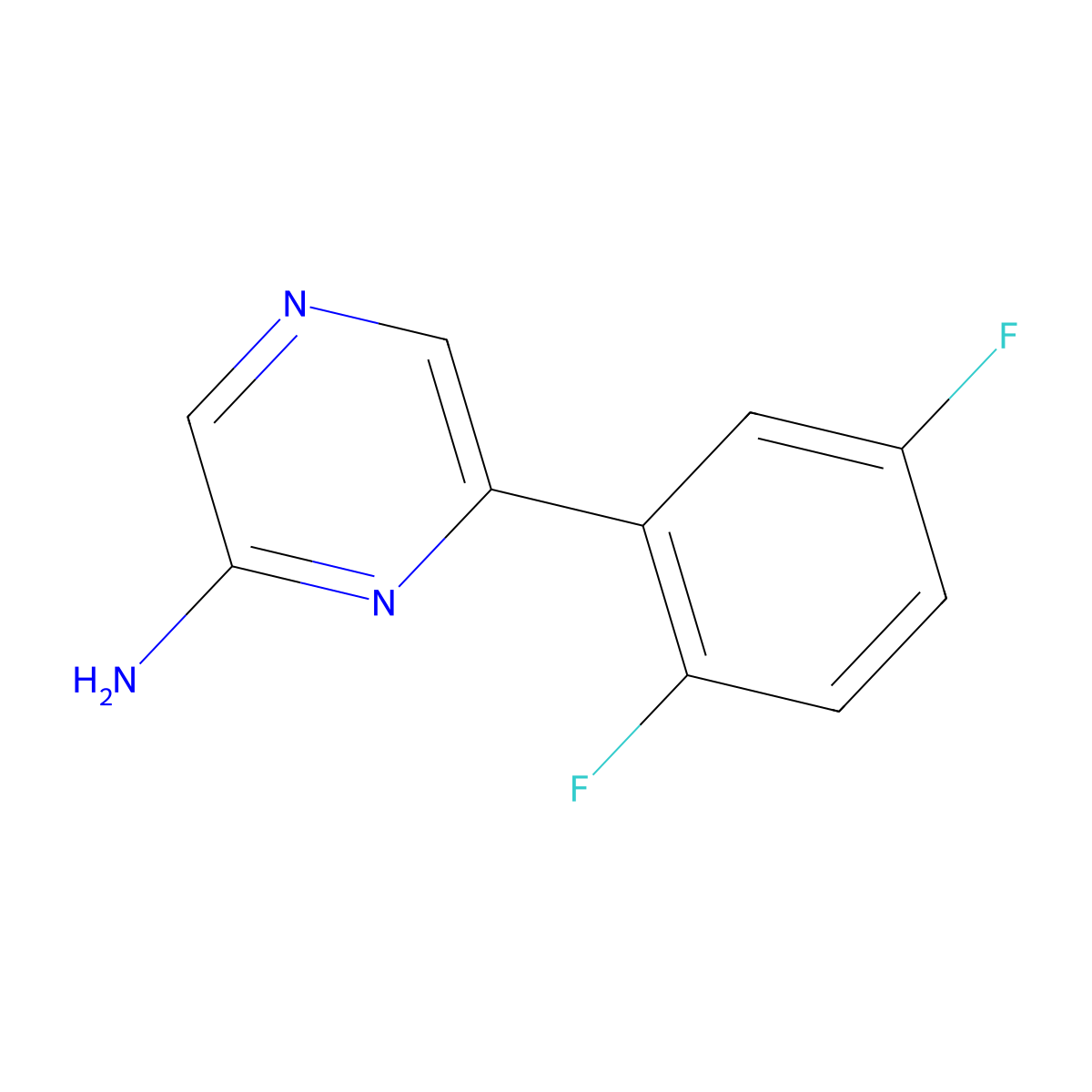 6-(2,5-Difluorophenyl)pyrazin-2-amine molecular structure, CAS 1466372-67-7