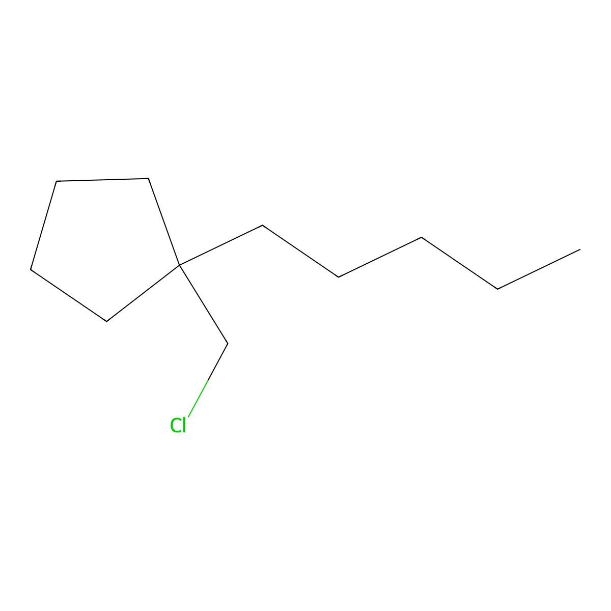 1-(Chloromethyl)-1-pentylcyclopentane molecular structure, CAS 1466387-25-6