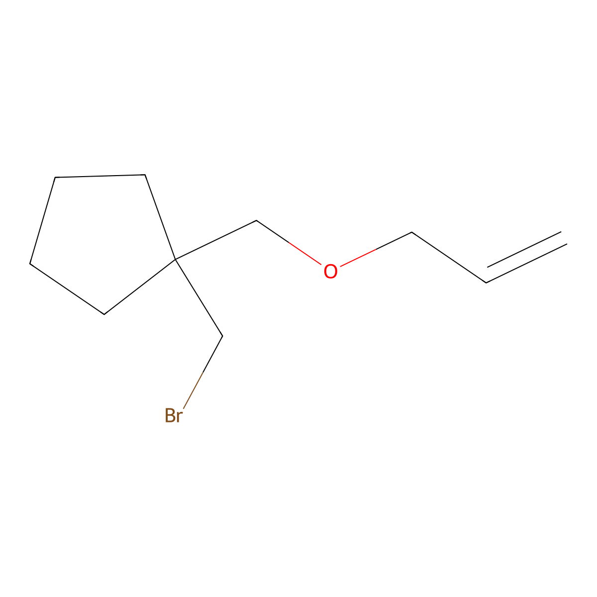 1-(Bromomethyl)-1-[(prop-2-en-1-yloxy)methyl]cyclopentane molecular structure, CAS 1466389-09-2
