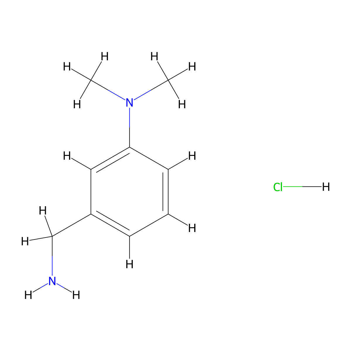 3-(Aminomethyl)-N,N-dimethylaniline hydrochloride molecular structure, CAS 146639-76-1