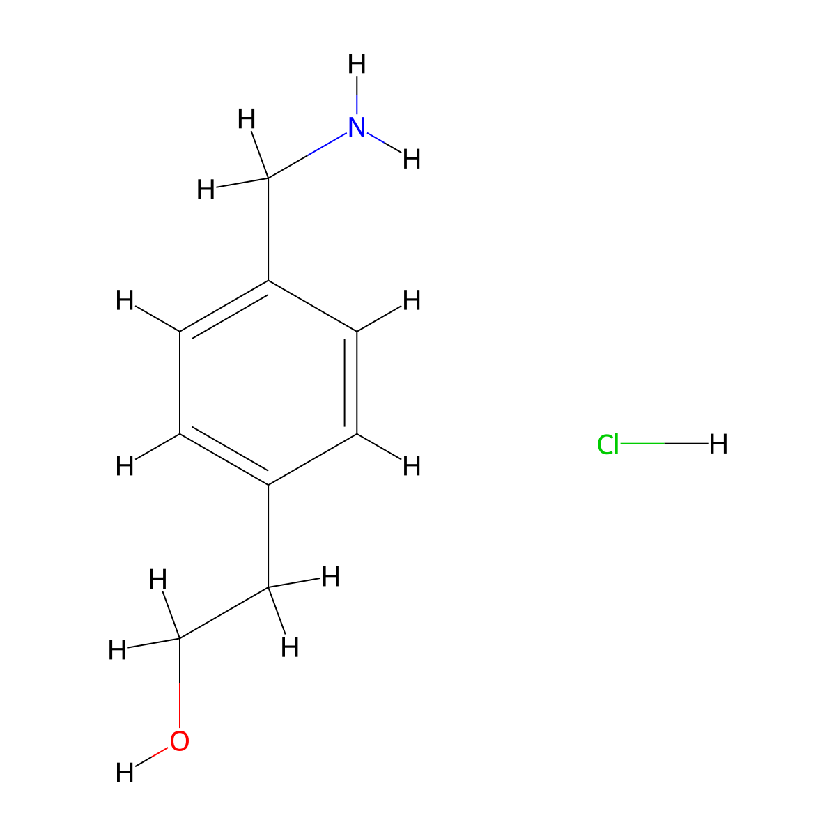 2-(4-(Aminomethyl)phenyl)ethanol hydrochloride molecular structure, CAS 146639-77-2