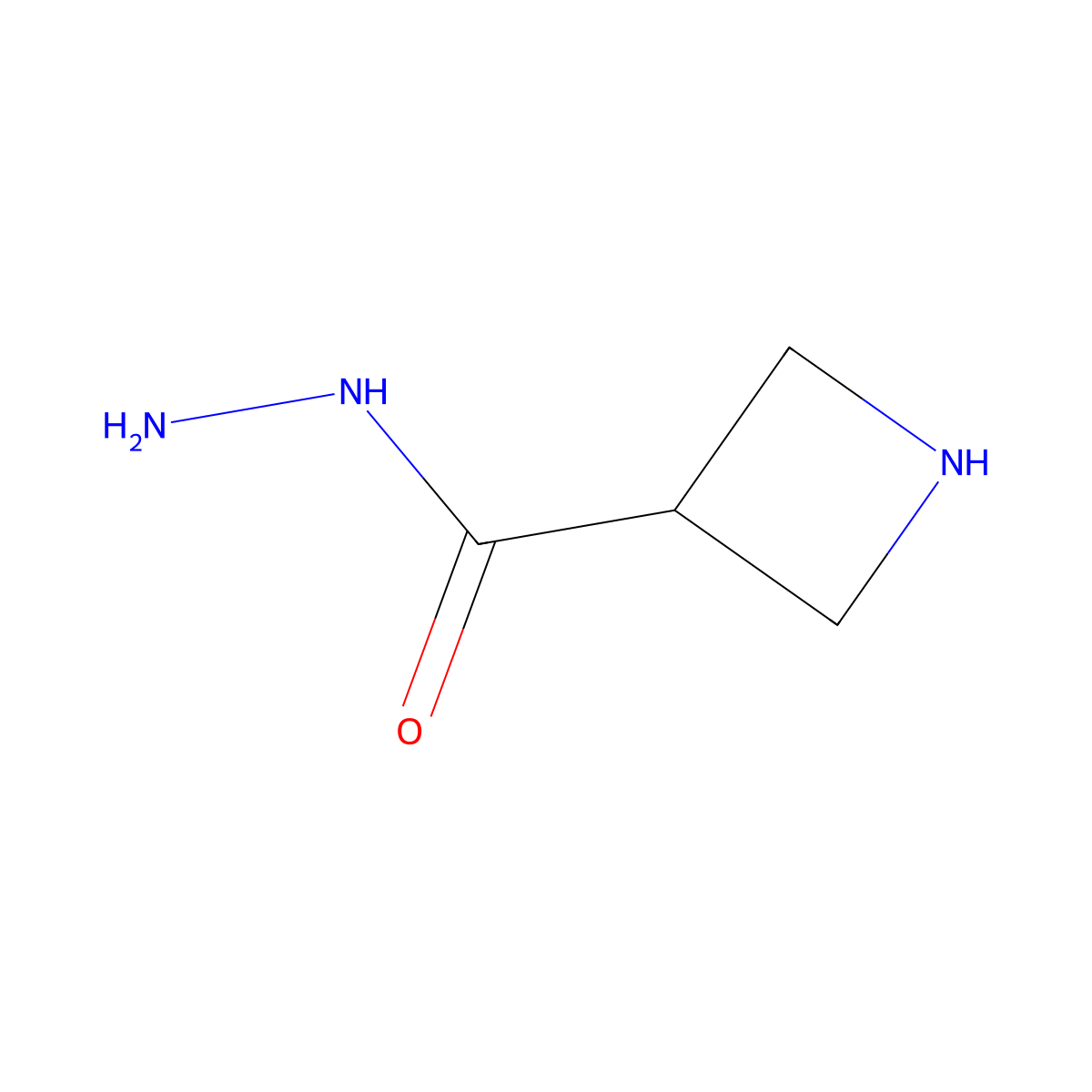 Azetidine-3-carbohydrazide molecular structure, CAS 1466398-20-8