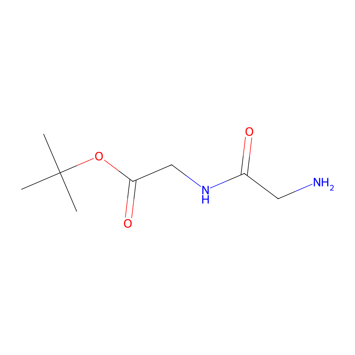 Tert-butyl 2-(2-aminoacetamido)acetate molecular structure, CAS 14664-05-2