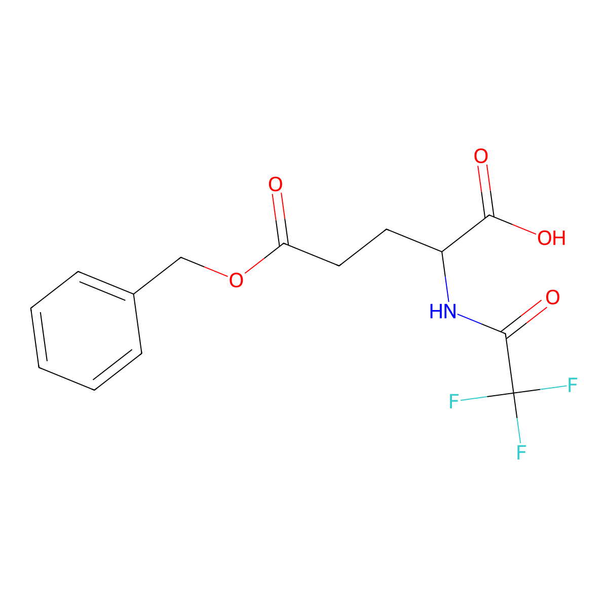 (2S)-5-(benzyloxy)-5-oxo-2-(2,2,2-trifluoroacetamido)pentanoic acid molecular structure, CAS 14664-06-3