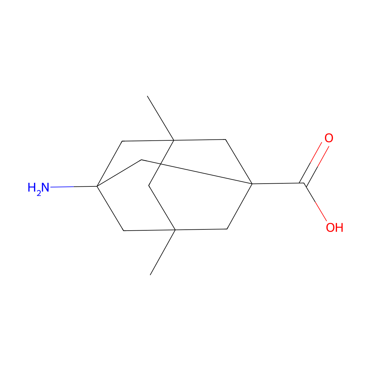 3-Amino-5,7-dimethyladamantane-1-carboxylic acid molecular structure, CAS 14664-67-6