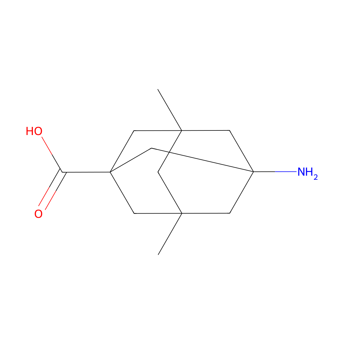 3-Amino-5,7-dimethyladamantane-1-carboxylic acid molecular structure, CAS 14664-67-6