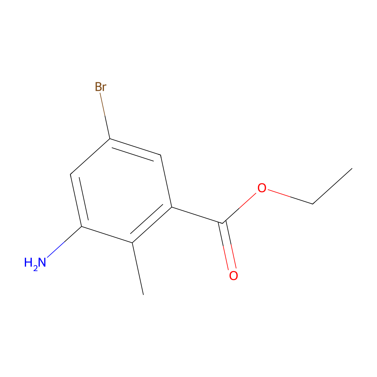 Ethyl 3-amino-5-bromo-2-methylbenzoate molecular structure, CAS 1466406-15-4