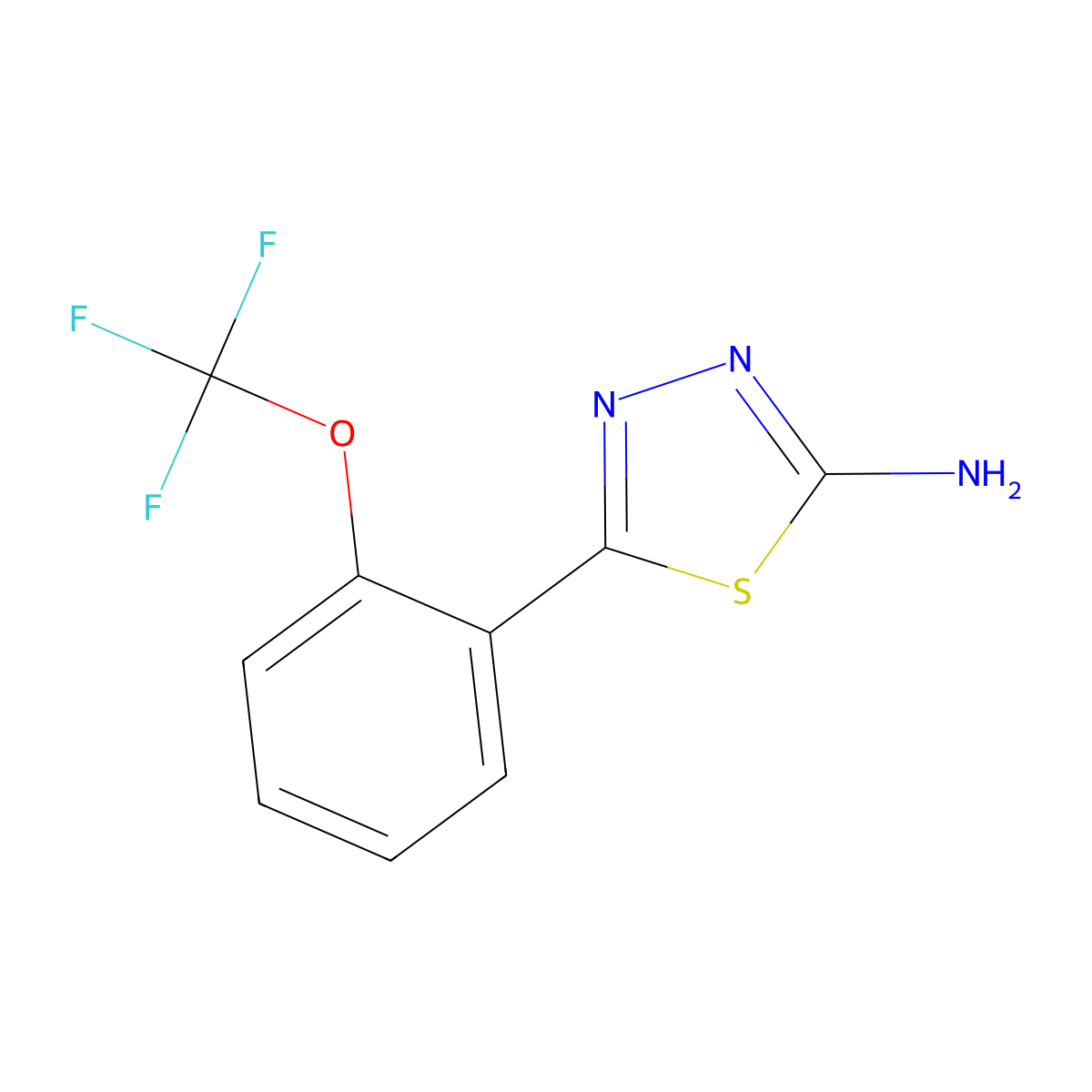 5-[2-(Trifluoromethoxy)phenyl]-1,3,4-thiadiazol-2-amine molecular structure, CAS 1466417-52-6