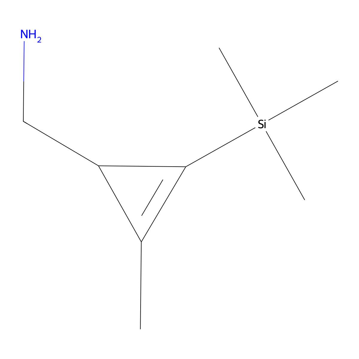 [2-Methyl-3-(trimethylsilyl)cycloprop-2-en-1-yl]methanamine molecular structure, CAS 1466419-88-4