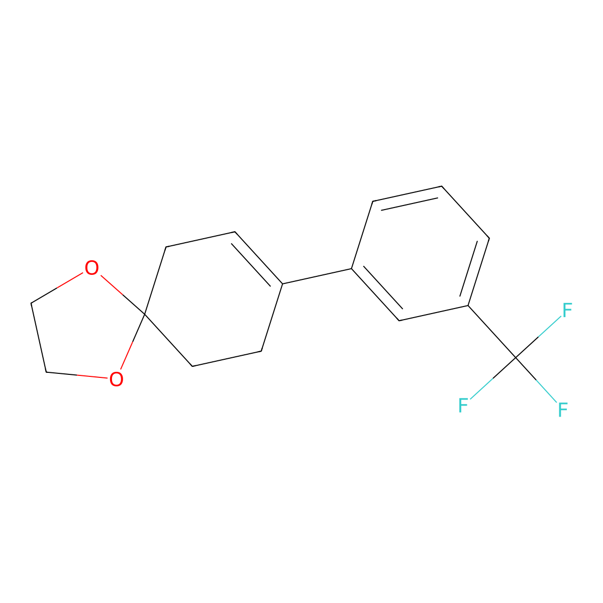 8-(3-(Trifluoromethyl)phenyl)-1,4-dioxaspiro[4.5]dec-7-ene molecular structure, CAS 1466429-15-1