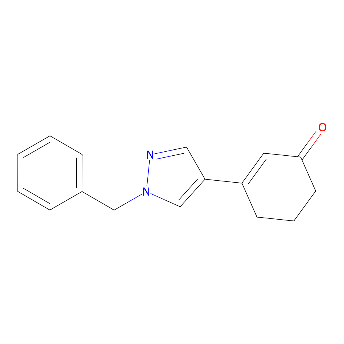 3-(1-Benzyl-1H-pyrazol-4-yl)cyclohex-2-enone molecular structure, CAS 1466429-54-8