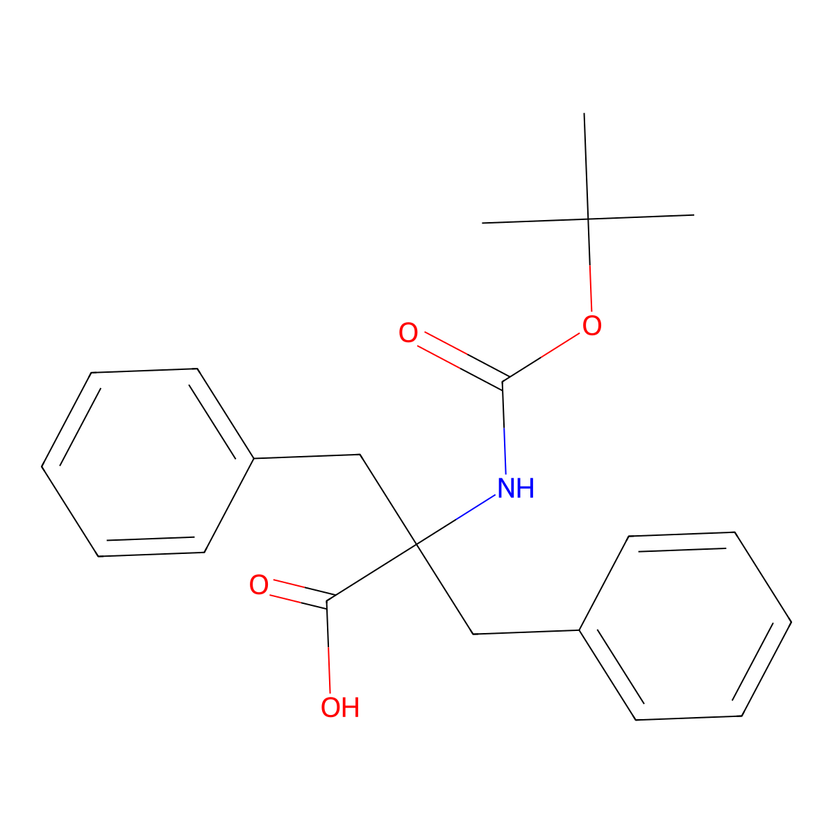 2-Benzyl-2-{[(tert-butoxy)carbonyl]amino}-3-phenylpropanoic acid molecular structure, CAS 146648-27-3