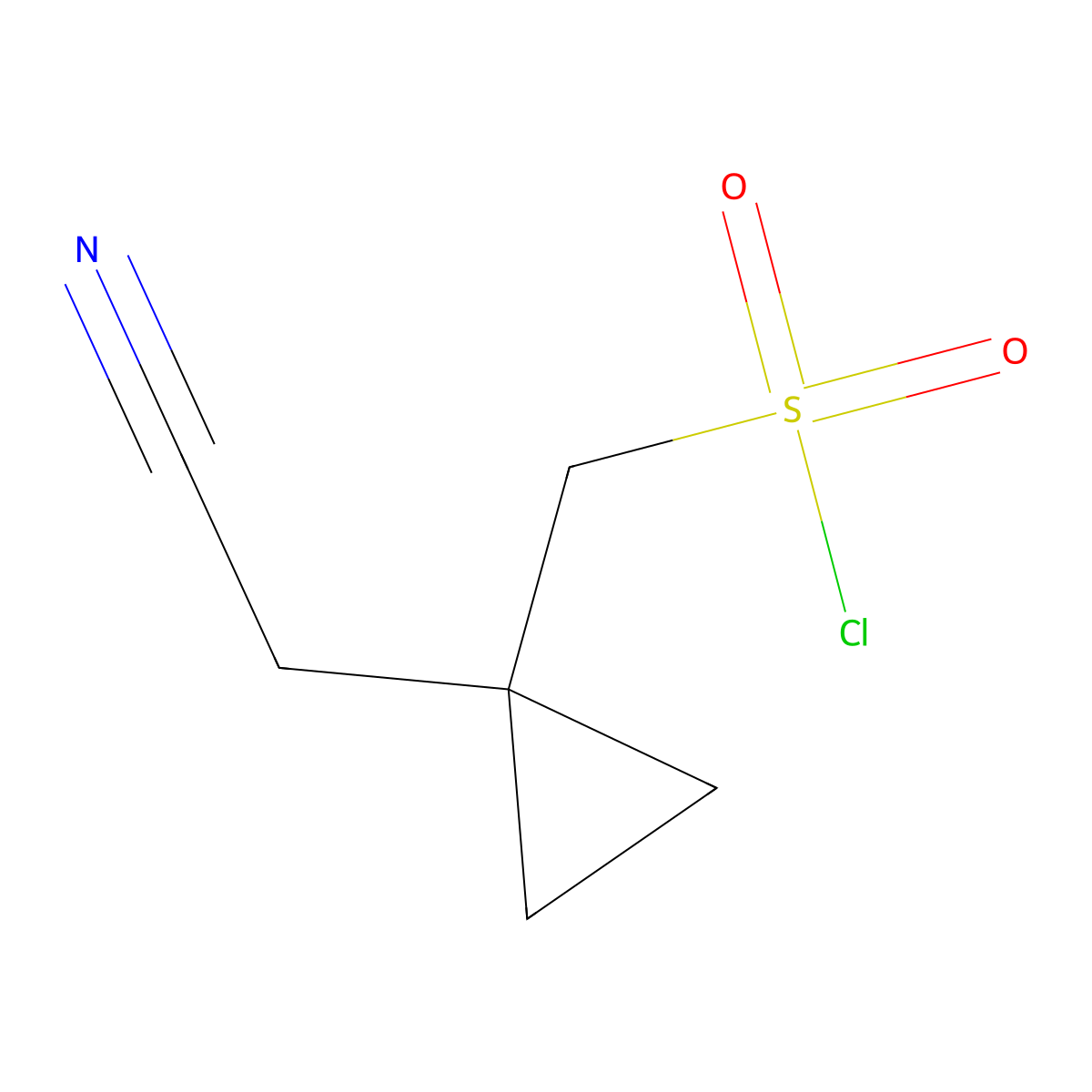 [1-(Cyanomethyl)cyclopropyl]methanesulfonyl chloride molecular structure, CAS 1466482-26-7