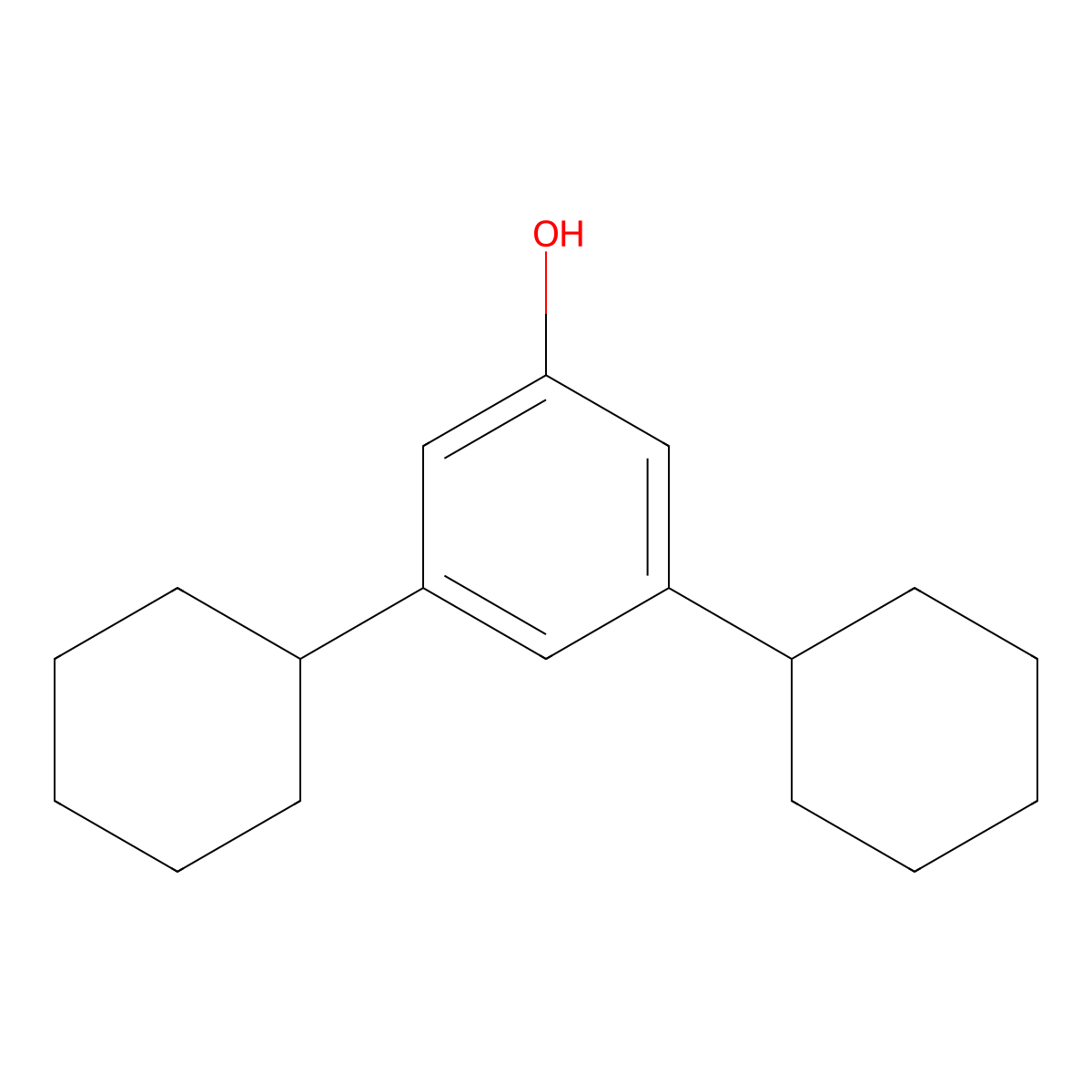 3,5-Dicyclohexylphenol molecular structure, CAS 14665-21-5