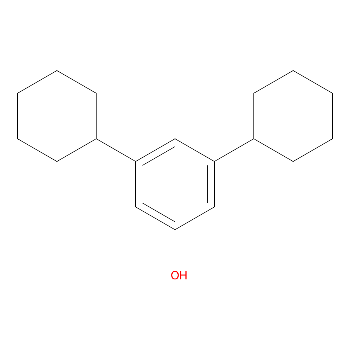3,5-Dicyclohexylphenol molecular structure, CAS 14665-21-5