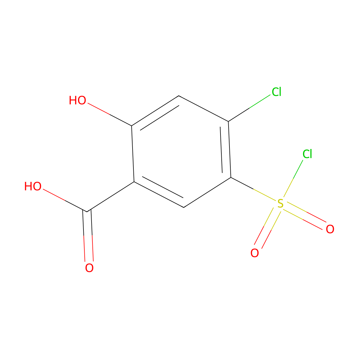 4-Chloro-5-(chlorosulfonyl)-2-hydroxybenzoic acid molecular structure, CAS 14665-31-7