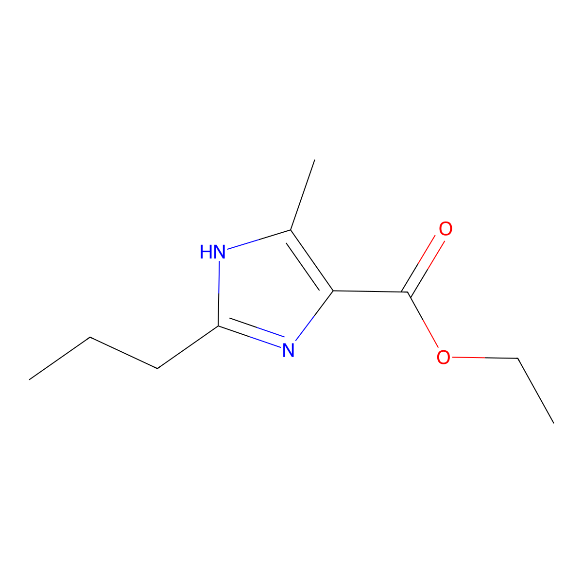 Ethyl 5-Methyl-2-propyl-3H-imidazole-4-carboxylate molecular structure, CAS 146650-89-7