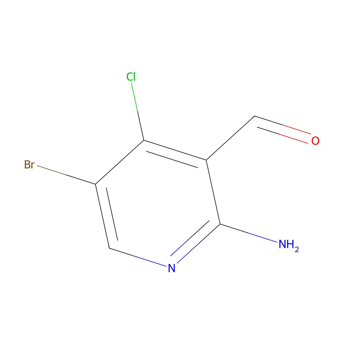 2-Amino-5-bromo-4-chloronicotinaldehyde molecular structure, CAS 1466514-72-6