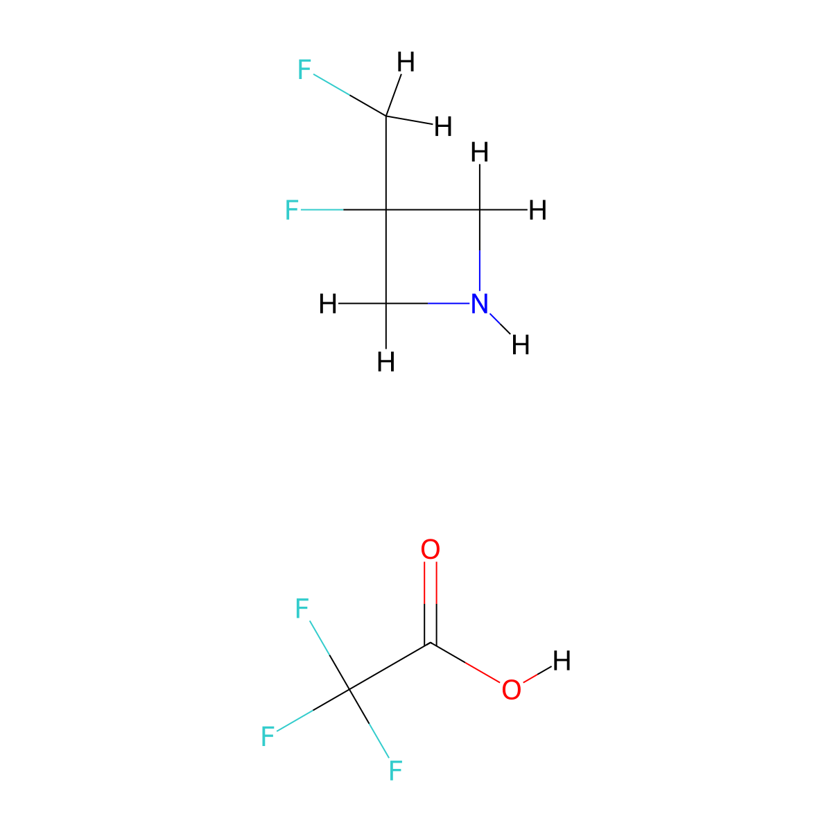 3-Fluoro-3-(fluoromethyl)azetidine 2,2,2-trifluoroacetate molecular structure, CAS 1466514-78-2