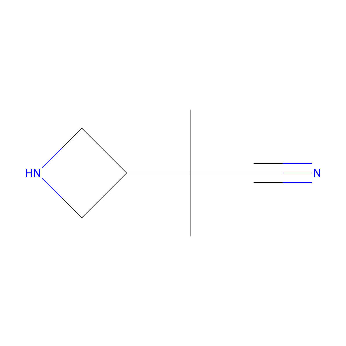 2-(Azetidin-3-yl)-2-methylpropanenitrile molecular structure, CAS 1466514-82-8