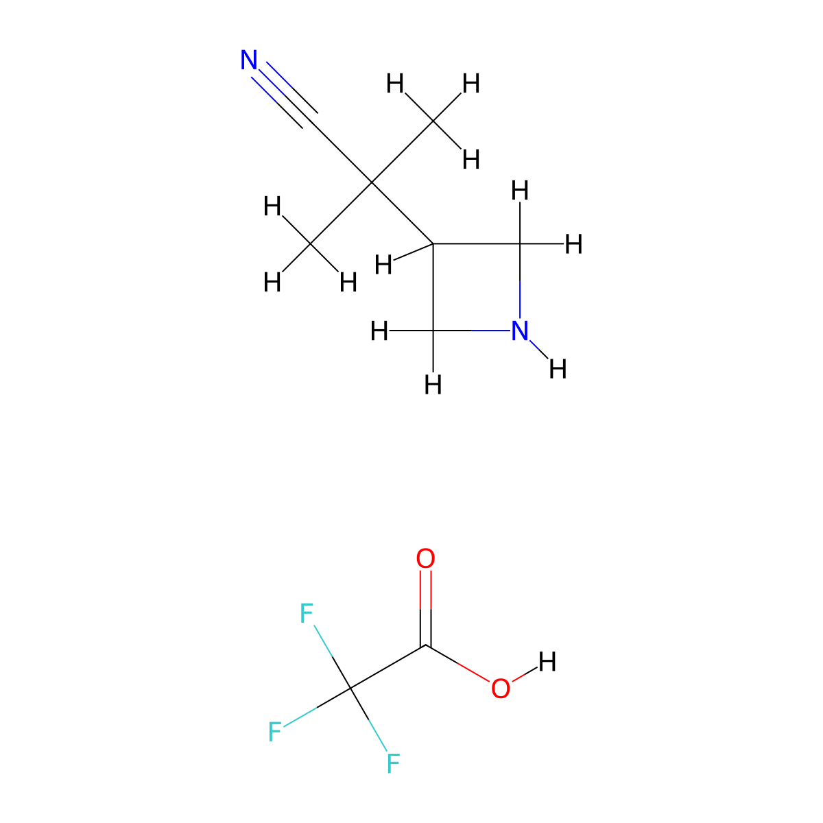 2-(Azetidin-3-yl)-2-methylpropanenitrile 2,2,2-trifluoroacetate molecular structure, CAS 1466514-83-9