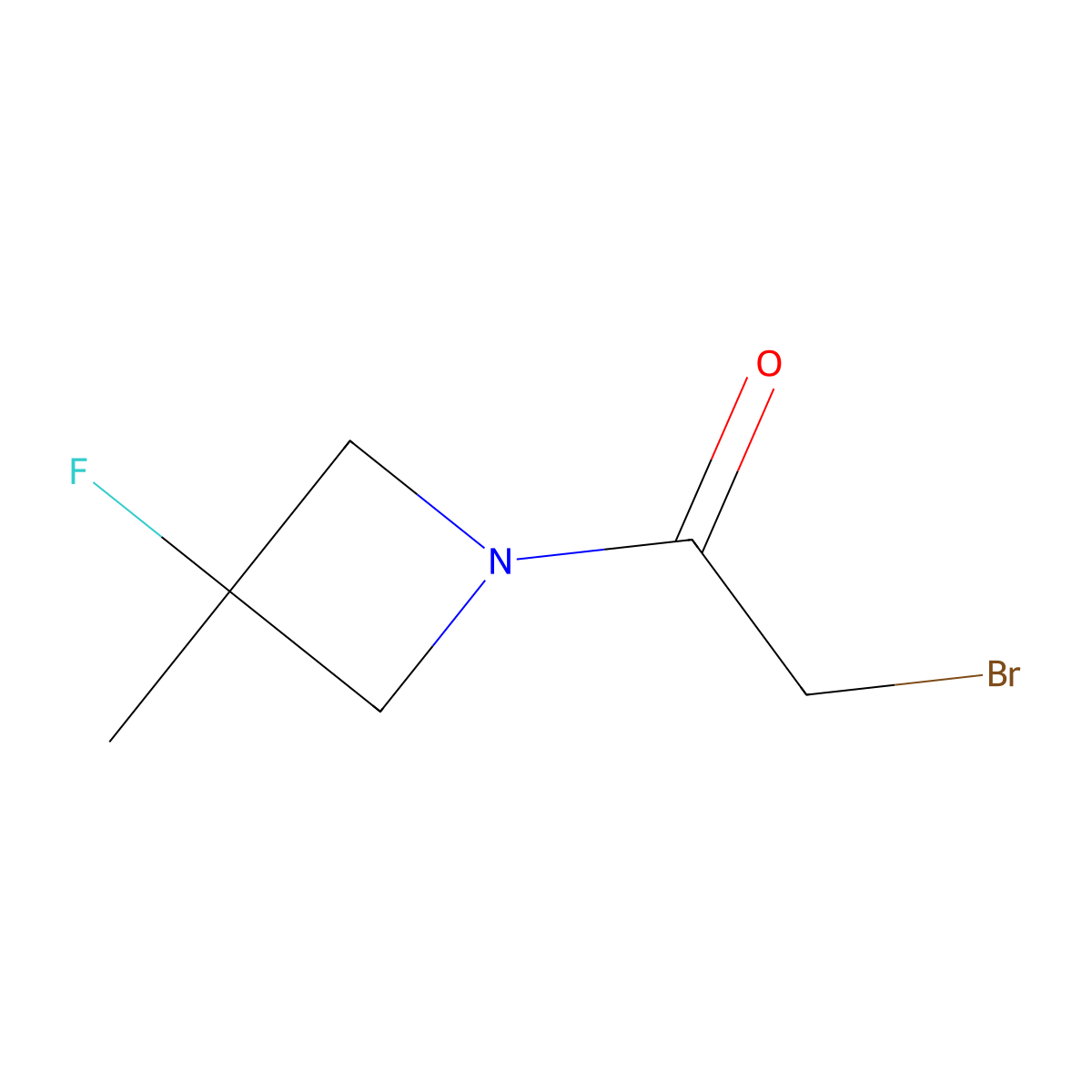 2-Bromo-1-(3-fluoro-3-methyl-azetidin-1-yl)ethanone molecular structure, CAS 1466514-89-5