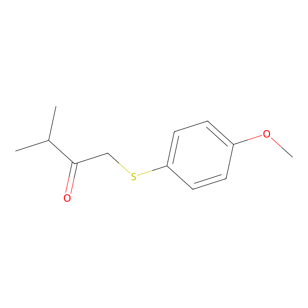1-((4-Methoxyphenyl)thio)-3-methylbutan-2-one molecular structure, CAS 1466519-09-4