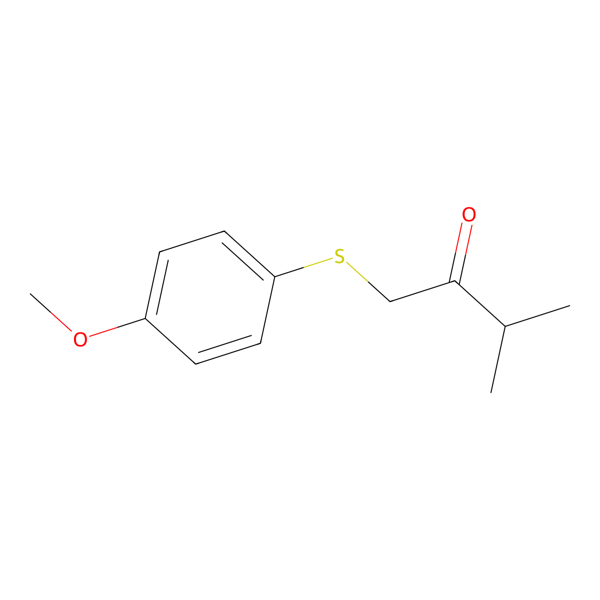 1-((4-Methoxyphenyl)thio)-3-methylbutan-2-one molecular structure, CAS 1466519-09-4