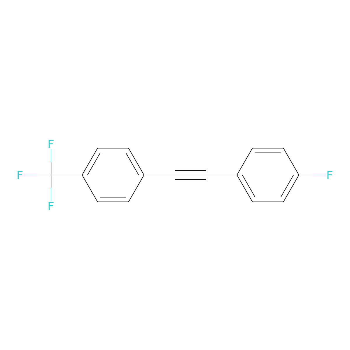 Benzene, 1-[(4-fluorophenyl)ethynyl]-4-(trifluoromethyl)- molecular structure, CAS 146653-02-3