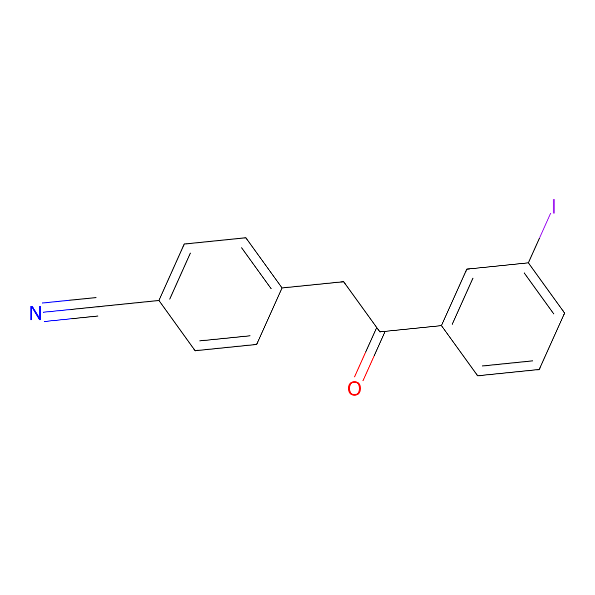 2-(4-Cyanophenyl)-3'-iodoacetophenone molecular structure, CAS 146653-53-4