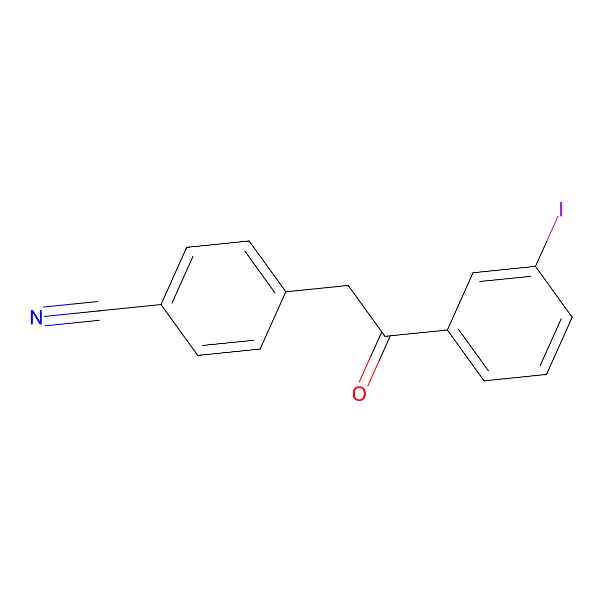 2-(4-Cyanophenyl)-3'-iodoacetophenone molecular structure, CAS 146653-53-4