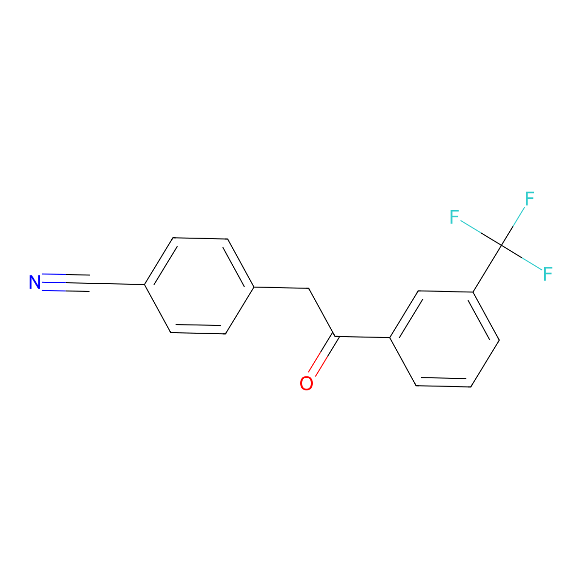 4-(2-Oxo-2-(3-(trifluoromethyl)phenyl)ethyl)benzonitrile molecular structure, CAS 146653-56-7