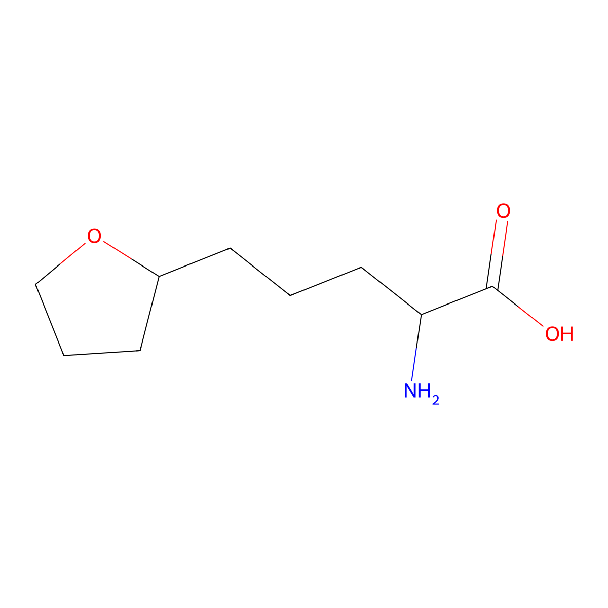 2-Amino-5-(oxolan-2-yl)pentanoic acid molecular structure, CAS 1466544-89-7
