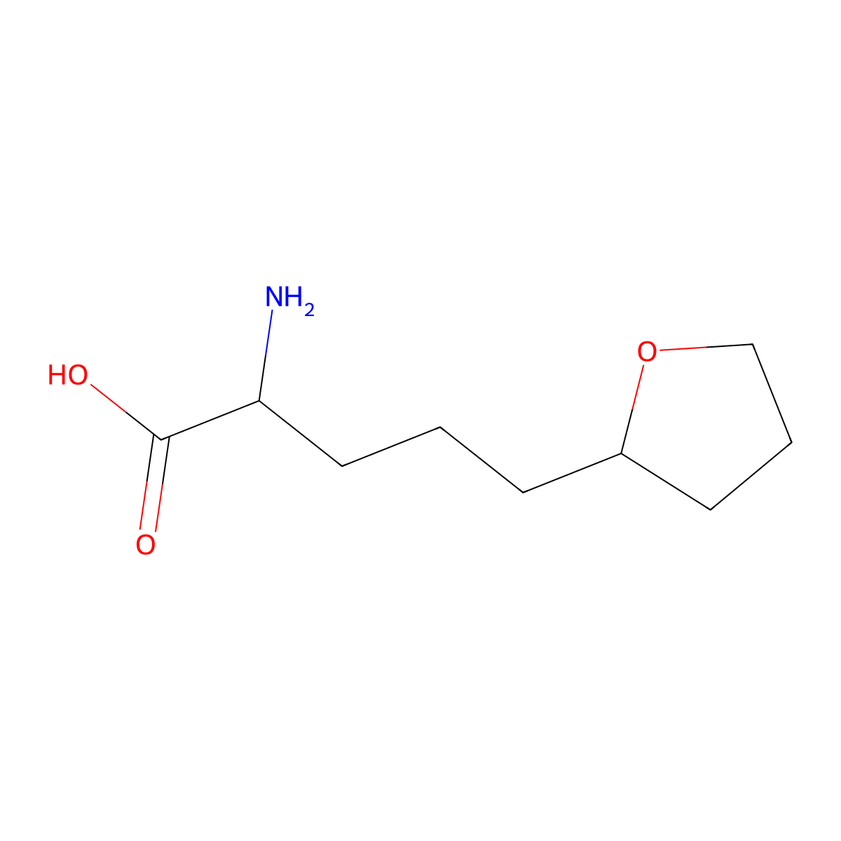 2-Amino-5-(oxolan-2-yl)pentanoic acid molecular structure, CAS 1466544-89-7