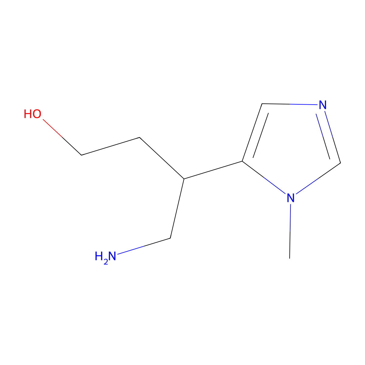 4-amino-3-(1-methyl-1H-imidazol-5-yl)butan-1-ol molecular structure, CAS 1466561-22-7