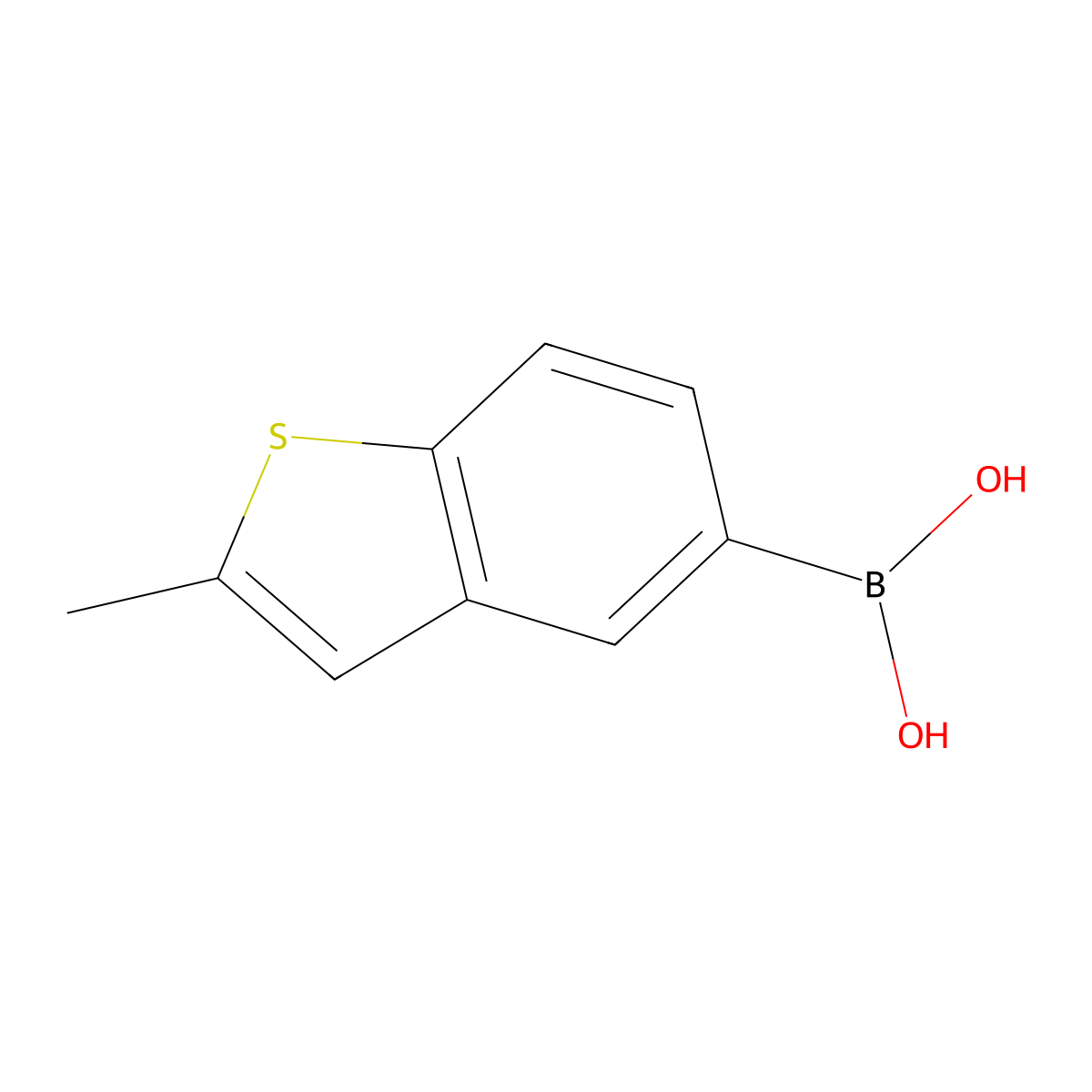 (2-Methyl-1-benzothiophen-5-yl)boronic acid molecular structure, CAS 1466563-01-8