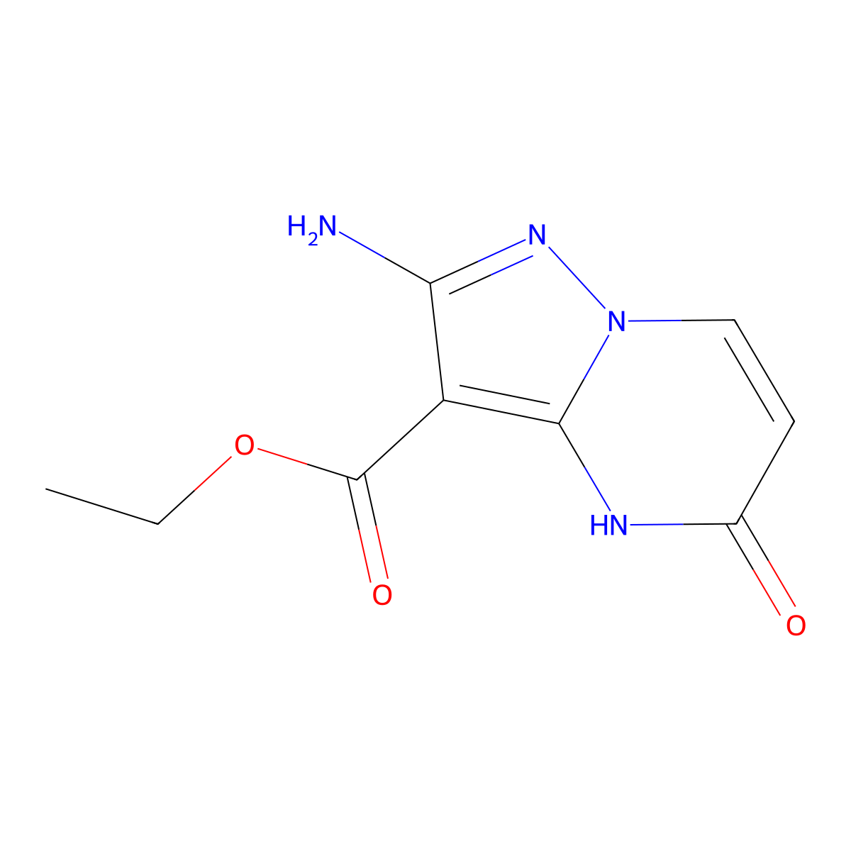 Ethyl 2-amino-5-oxo-4,5-dihydropyrazolo[1,5-a]pyrimidine-3-carboxylate molecular structure, CAS 1466565-59-2