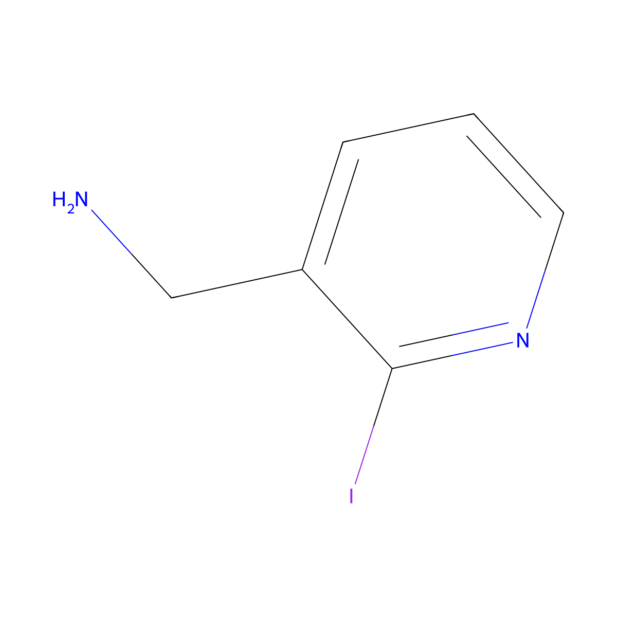 (2-Iodopyridin-3-yl)methanamine molecular structure, CAS 1466565-66-1