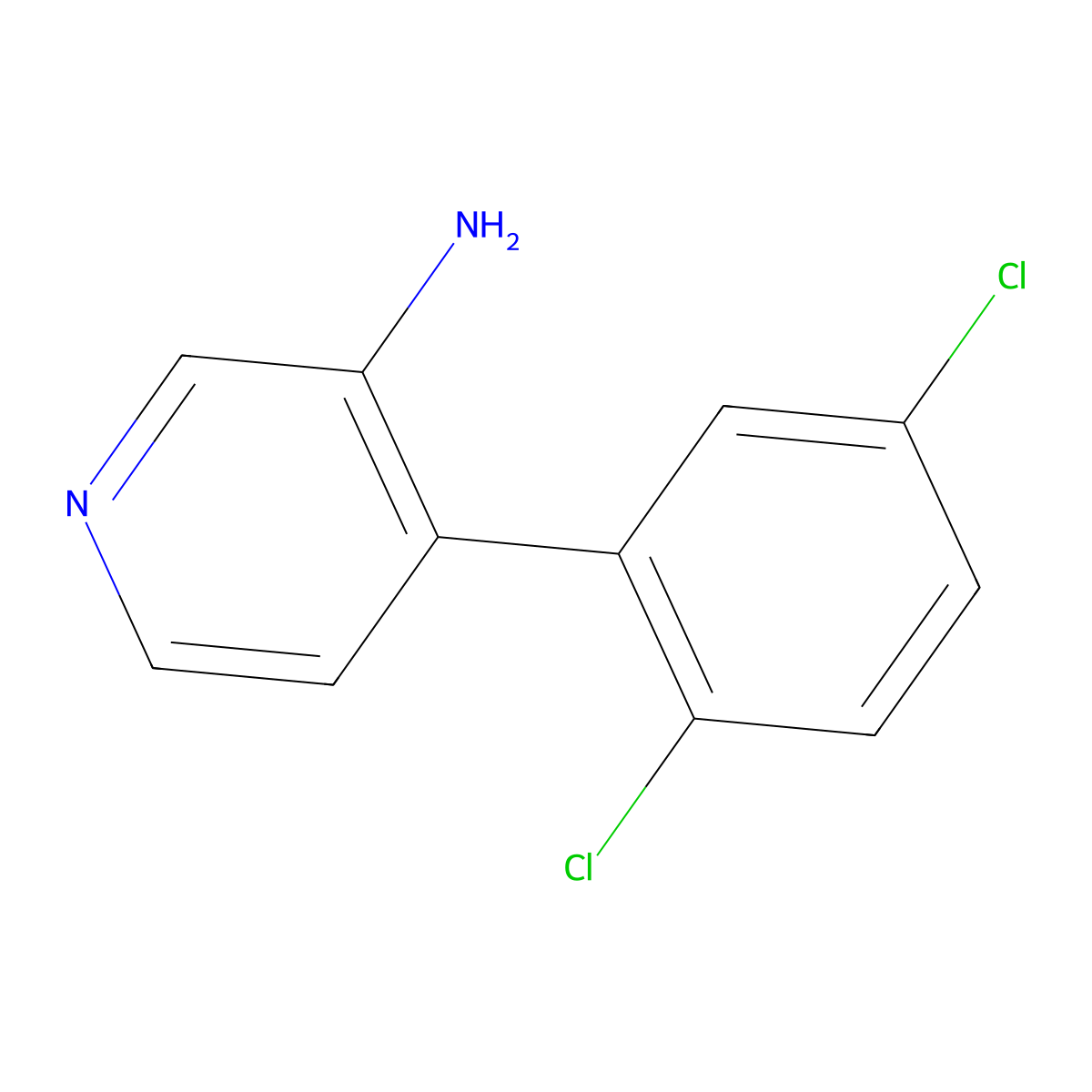 4-(2,5-Dichlorophenyl)pyridin-3-amine molecular structure, CAS 1466573-09-0