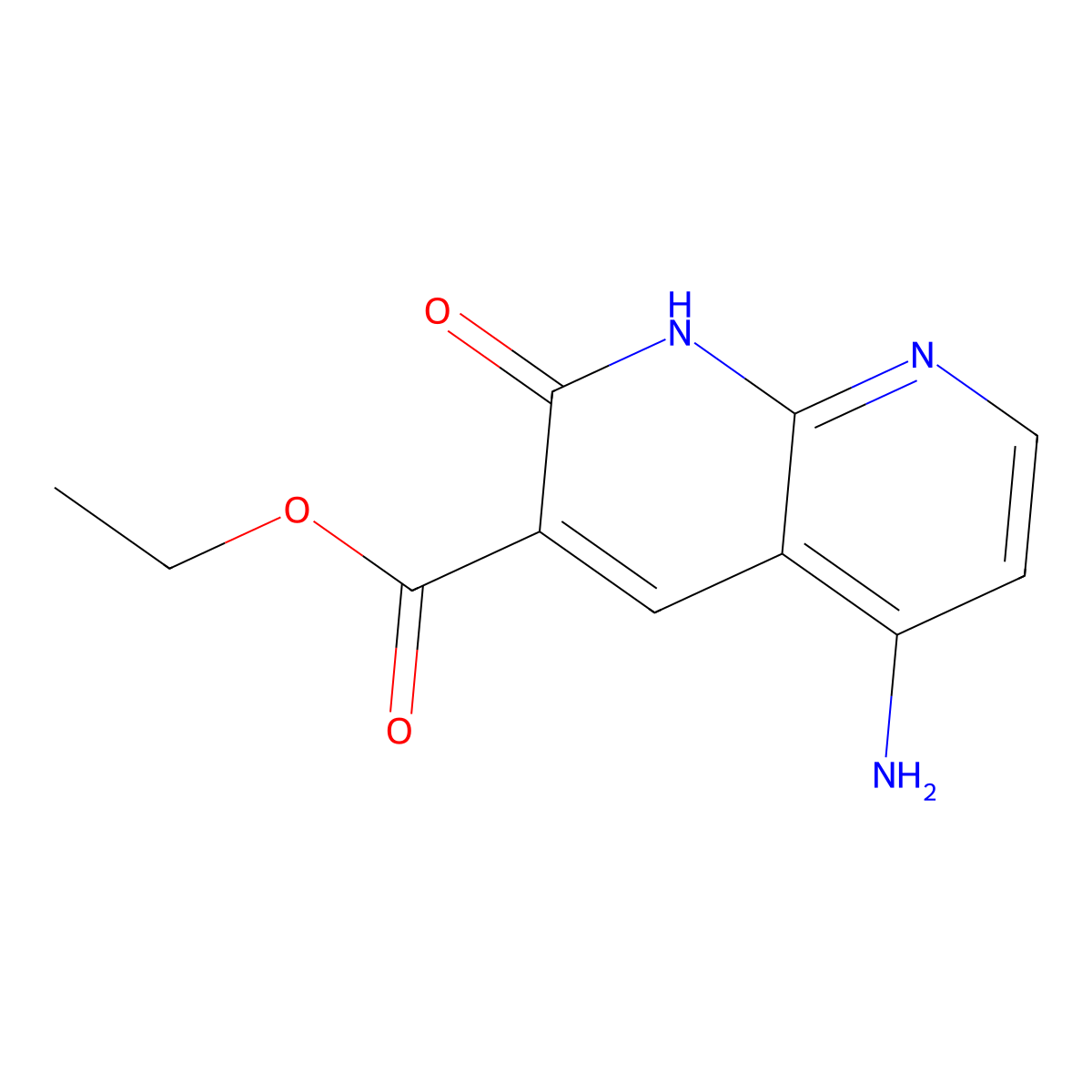Ethyl 5-amino-2-oxo-1,2-dihydro-1,8-naphthyridine-3-carboxylate molecular structure, CAS 1466609-79-9