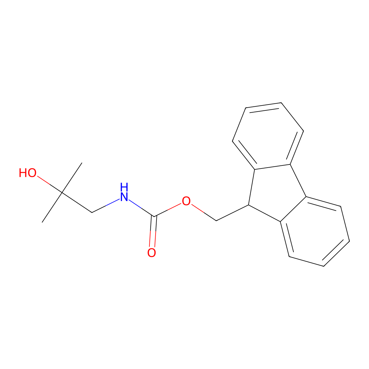 (9H-fluoren-9-yl)methyl N-(2-hydroxy-2-methylpropyl)carbamate molecular structure, CAS 1466611-97-1