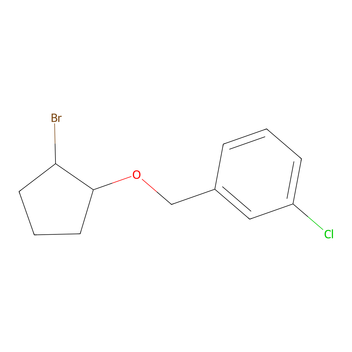 1-{[(2-Bromocyclopentyl)oxy]methyl}-3-chlorobenzene molecular structure, CAS 1466623-39-1